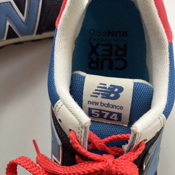 New Balance 574 Sneakers Men’s 10.5 Women’s 12 Phantom Blue/Blast Red Classic - Picture 12 of 16